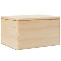 SKRZYNKA DREWNIANA Z POKRYWKĄ 40X30X23CM LITE DREWNO SOSNOWE