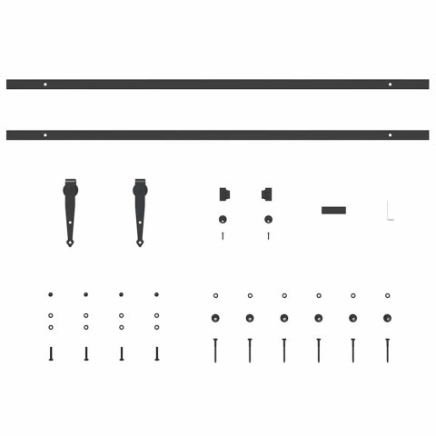 SYSTEM DO DRZWI PRZESUWNYCH DO MEBLI 213CM STAL WĘGLOWA