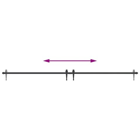 SYSTEM DO DRZWI PRZESUWNYCH DO MEBLI 213CM STAL WĘGLOWA