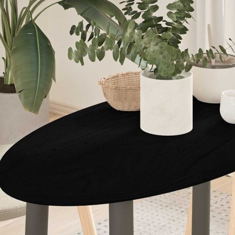 BLAT DO STOŁU BRĄZOWY 80X40X2CM LITE DREWNO DĘBOWE OWALNY