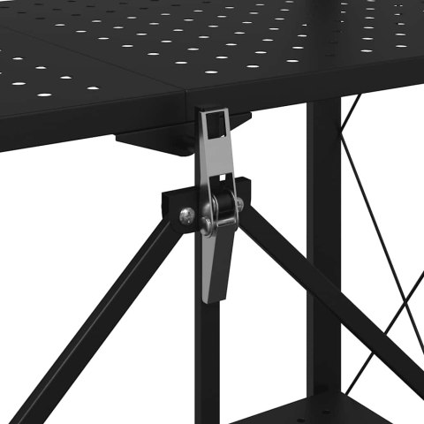 REGAŁ MAGAZYNOWY Z KÓŁKAMI CZARNA ,71X34X88CM STAL