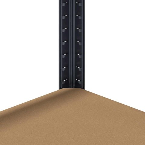 REGAŁ Z 4 PÓŁKAMI ANTRACYTOWY STAL I