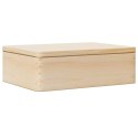SKRZYNKA DREWNIANA Z POKRYWKĄ 40X30X13CM LITE DREWNO SOSNOWE