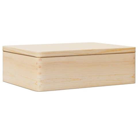 SKRZYNKA DREWNIANA Z POKRYWKĄ 40X30X13CM LITE DREWNO SOSNOWE