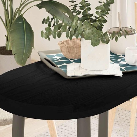 BLAT DO STOŁU BRĄZOWY 80X40X4CM LITE DREWNO DĘBOWE OWALNY