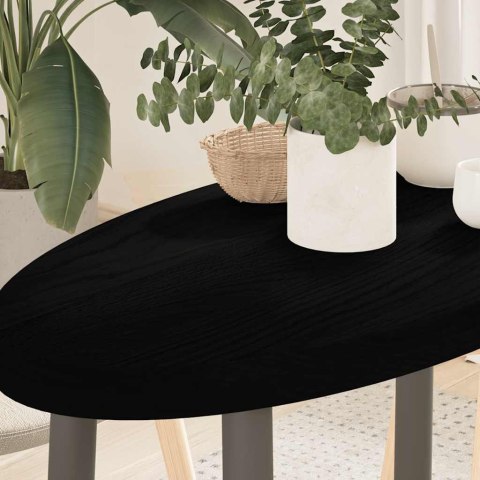 BLAT DO STOŁU BRĄZOWY 80X40X4CM LITE DREWNO DĘBOWE OWALNY