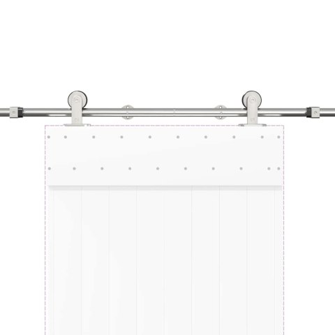SYSTEM DO MOCOWANIA DRZWI PRZESUWNYCH 183CM STAL SREBRNY
