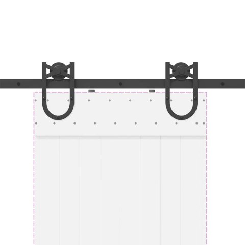 SYSTEM DO MONTAŻU DRZWI PRZESUWNYCH 183CM STAL CZARNY