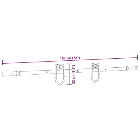 SYSTEM DO MONTAŻU DRZWI PRZESUWNYCH 183CM STAL CZARNY