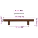 UCHWYTY MEBLOWE DO SZAFEK SZUFLAD KUCHENNYCH 10 SZT. BRĄZ 96MM STAL NIERDZ.