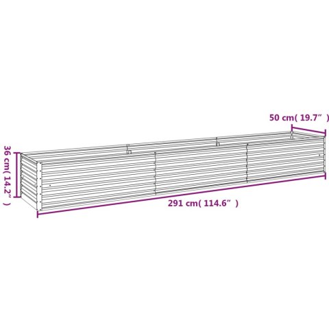 PODWYŻSZONA DONICA 291X50X36CM STAL KORTENOWSKA