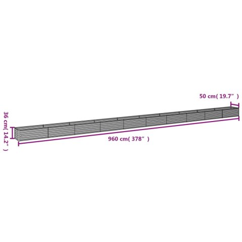 PODWYŻSZONA DONICA 960X50X36CM STAL KORTENOWSKA