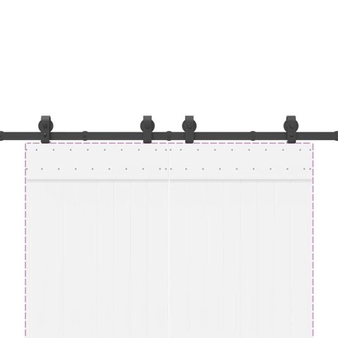 SYSTEM DO MONTAŻU DRZWI PRZESUWNYCH 183CM STAL CZARNY