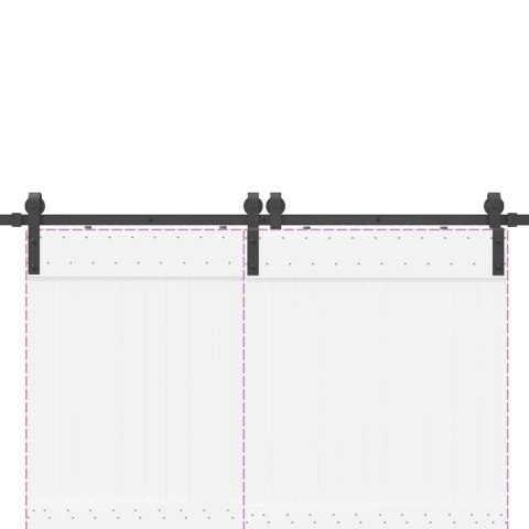 SYSTEM DO MONTAŻU DRZWI PRZESUWNYCH 183CM STAL CZARNY
