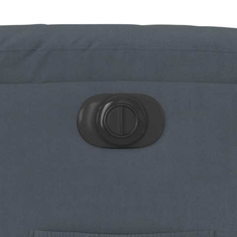 ELEKTRYCZNY FOTEL ROZKŁADANY CIEMNOSZARY OBITY AKSAMITEM