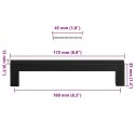 UCHWYTY MEBLOWE DO SZAFEK SZUFLAD KUCHENNYCH 10 SZT. CZARNE 160MM STAL NIERDZ.