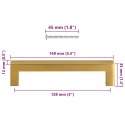 UCHWYTY MEBLOWE DO SZAFEK SZUFLAD KUCHENNYCH 10 SZT. ZŁOTE 128MM STAL NIERDZ.