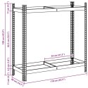 2-POZIOMOWY PÓŁKA NA OPONY KOLOR SREBRNY 110X40X109CM STAL