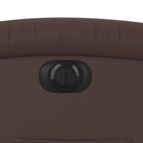 ELEKTRYCZNY FOTEL ROZKŁADANY BRĄZOWY OBITY SZTUCZNĄ SKÓRĄ