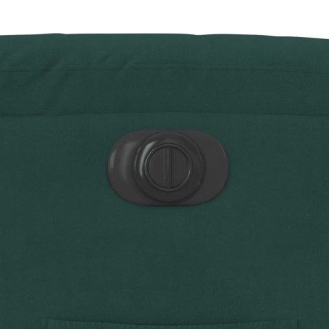 ELEKTRYCZNY FOTEL ROZKŁADANY CIEMNOZIELONY OBITY AKSAMITEM