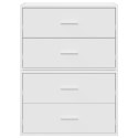 SZAFKI Z 2 SZUFLADAMI 2 SZT. BIAŁE 60X31X40CM