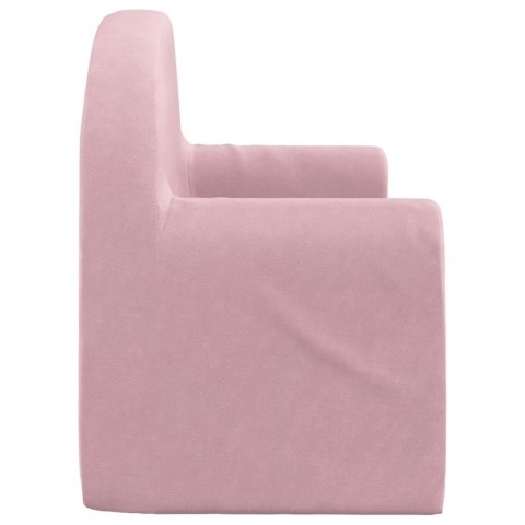 2-OS. SOFA DLA DZIECI ROZKŁADANA RÓŻOWA MIĘKKI PLUSZ