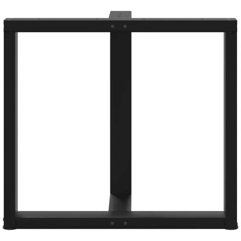 NOGI DO STOŁU JADALNEGO 2 SZT.. CZARNE 80X35X(72-73)CM STAL