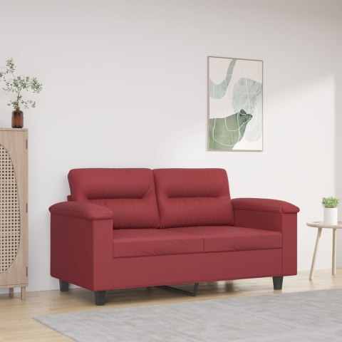 2-OSOBOWA SOFA WINNA CZERWIEŃ 120CM SZTUCZNA SKÓRA