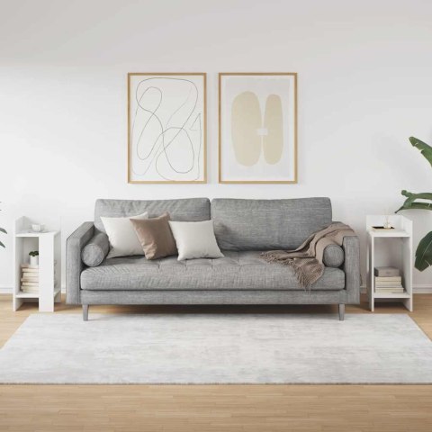 STOLIKI BOCZNE 2 SZT. Z PÓŁKĄ BIAŁE 25,5X27X60CM