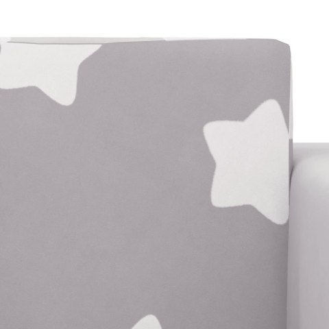 2-OS. SOFA DLA DZIECI ROZKŁADANA SZARA W GWIAZDKI PLUSZ