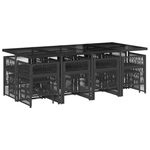 13-CZ. ZESTAW MEBLI DO OGRODU PODUSZKI CZARNY RATTAN PE