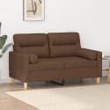2-OSOBOWA SOFA Z PODUSZKAMI BRĄZOWA 120CM TKANINA