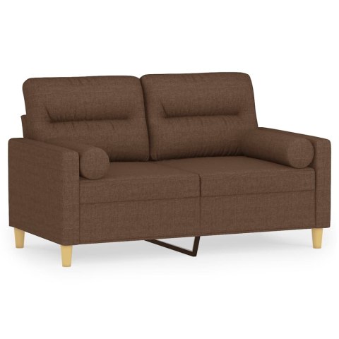 2-OSOBOWA SOFA Z PODUSZKAMI BRĄZOWA 120CM TKANINA