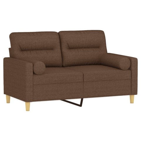 2-OSOBOWA SOFA Z PODUSZKAMI BRĄZOWA 120CM TKANINA