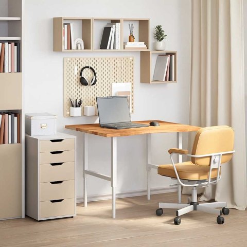 BLAT BIURKA JASNOBRĄZOWY 100X80X2,5CM LITE DREWNO DĘBOWE