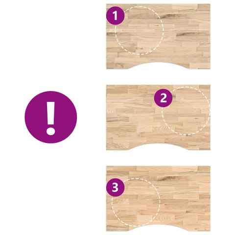 BLAT BIURKA SUROWE 80X50X2,5CM LITE DREWNO DĘBOWE