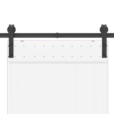 SYSTEM DO MONTAŻU DRZWI PRZESUWNYCH 183CM STAL CZARNY