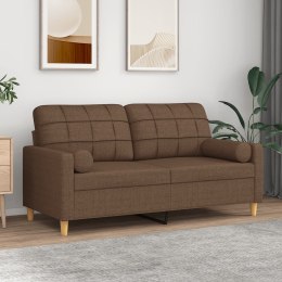 2-OSOBOWA SOFA Z PODUSZKAMI BRĄZOWA 140CM TKANINA