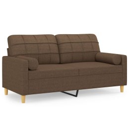 2-OSOBOWA SOFA Z PODUSZKAMI BRĄZOWA 140CM TKANINA
