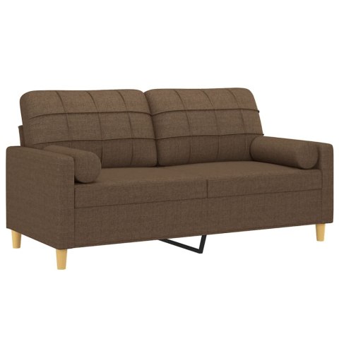 2-OSOBOWA SOFA Z PODUSZKAMI BRĄZOWA 140CM TKANINA