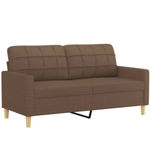 2-OSOBOWA SOFA Z PODUSZKAMI BRĄZOWA 140CM TKANINA