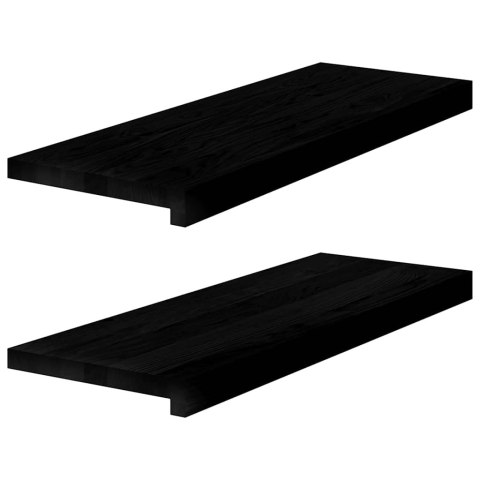 PARAPETY 2 SZT. CIEMNOBRĄZOWY 70X25X2CM LITE DREWNO DĘBOWE