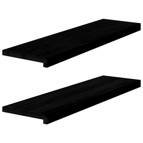 PARAPETY 2 SZT. CIEMNOBRĄZOWY 90X25X2CM LITE DREWNO DĘBOWE