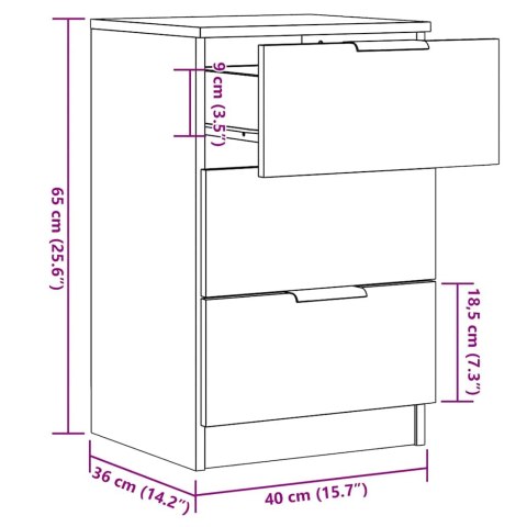 SZAFKI NOCNE 2 SZT. STARE DREWNO 40X36X65CM