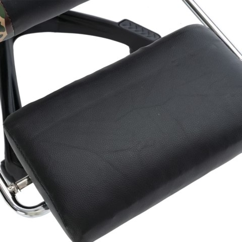 FOTEL DLA GRACZA Z PODNÓŻKIEM CZARNY I MORO SZTUCZNA SKÓRA