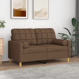 2-OSOBOWA SOFA Z PODUSZKAMI BRĄZOWA 120CM TKANINA