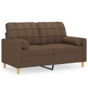 2-OSOBOWA SOFA Z PODUSZKAMI BRĄZOWA 120CM TKANINA