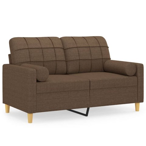 2-OSOBOWA SOFA Z PODUSZKAMI BRĄZOWA 120CM TKANINA