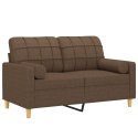 2-OSOBOWA SOFA Z PODUSZKAMI BRĄZOWA 120CM TKANINA