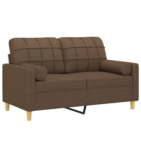 2-OSOBOWA SOFA Z PODUSZKAMI BRĄZOWA 120CM TKANINA